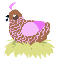 A brown and lavender chicken with a lace pattern