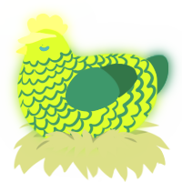 A grass and sea chicken with a lace pattern