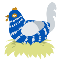 (unnamed), a ultramarine and mist chicken with a bar pattern