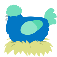 A sapphire and mint chicken