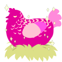 Thursday, a plum and lavender chicken with a half-lace pattern