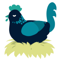A tumblr and sea chicken with a neck-speckle pattern