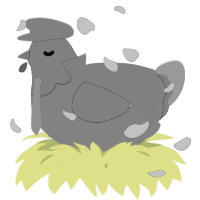 A aqua and honey chicken with a head pattern