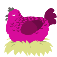 A fuchsia and wine chicken with a half-lace pattern