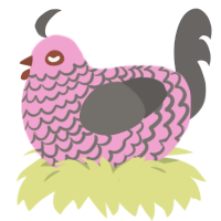 (unnamed), a pink and grey chicken with a lace pattern