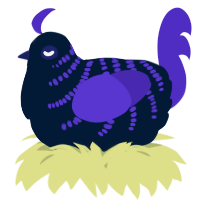 A tumblr and indigo chicken with a half-bar pattern