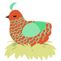 A vermilion and spring chicken with a lace pattern