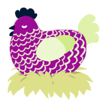 A plum and apple chicken with a lace pattern