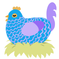 A sky and lilac chicken with a lace pattern