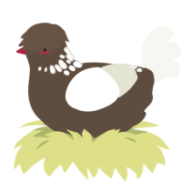 Tree in Winter, a bark and white chicken with a neck-speckle pattern