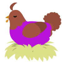 A amethyst and russet chicken with a head pattern