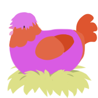 Bridge, a orchid and vermilion chicken with a head pattern