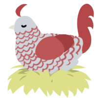 A mist and red chicken with a lace pattern