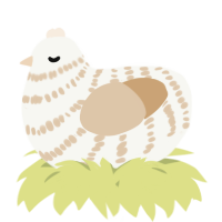 A white and beige chicken with a bar pattern