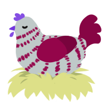 Pennyroyal Tea, a silver and maroon chicken with a bar pattern