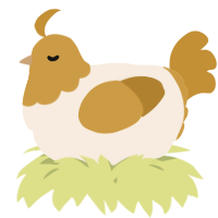 A cream and gold chicken with a head pattern