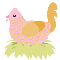 Hon, a rose and honey chicken with a lace pattern