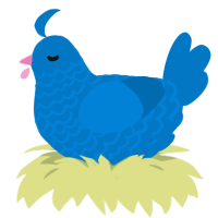 A sapphire chicken with a lace pattern