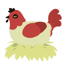 A silver and crimson chicken with a head pattern