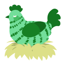 A spring and leaf chicken with a bar pattern