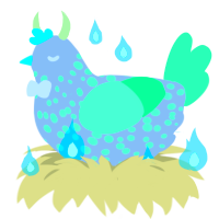 Spotty, a silver and spring chicken with a speckle pattern