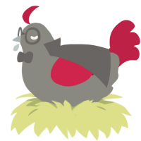 Crim, a ash and crimson chicken