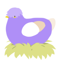 A lilac and cream chicken