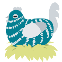 Gentle Showers, a sea and mist chicken with a bar pattern