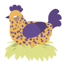 slightly moldy nana, a honey and overcast chicken with a speckle pattern