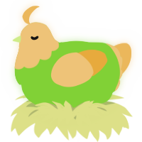 A grass and honey chicken with a head pattern