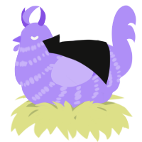A lilac chicken with a bar pattern
