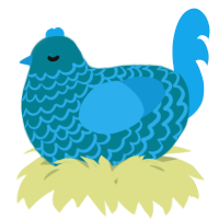 A sea and sky chicken with a lace pattern