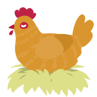 A orange chicken with a bar pattern