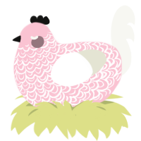 parfum, a rose and white chicken with a double-lace pattern