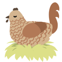 wool, a beige and brown chicken with a lace pattern
