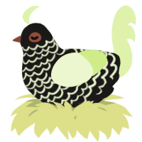 A sable and apple chicken with a lace pattern