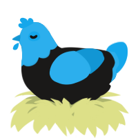 A sable and sky chicken with a head pattern