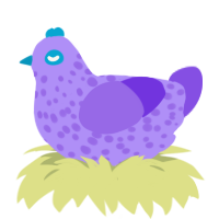 Party Rock Is, a lilac and blurple chicken with a speckle pattern