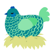 A teal and spring chicken with a lace pattern