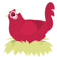 Cherry Soda, a crimson chicken with a lace pattern