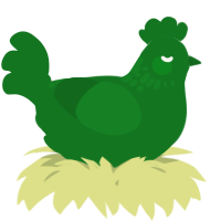 A leaf chicken with a neck-speckle pattern
