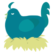 A sea and teal chicken