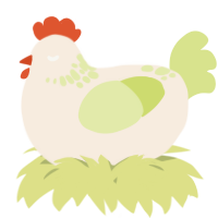 A cream and lemon chicken with a neck-speckle pattern
