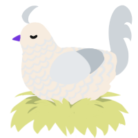 blueberry ice cream, a cream and mist chicken with a lace pattern