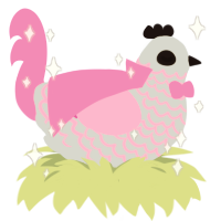 Mist, a mist and pink chicken with a lace pattern