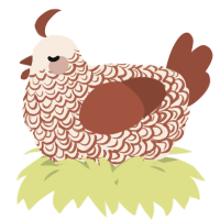 A cream and russet chicken with a double-lace pattern