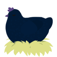 A tumblr chicken with a speckle pattern