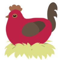 A crimson and bark chicken