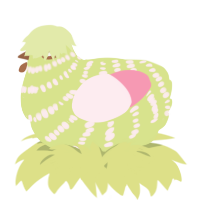 A lemon and rose chicken with a bar pattern