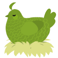 A chartreuse chicken with a lace pattern